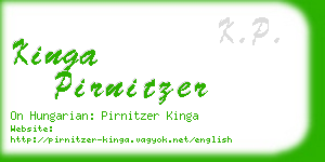 kinga pirnitzer business card